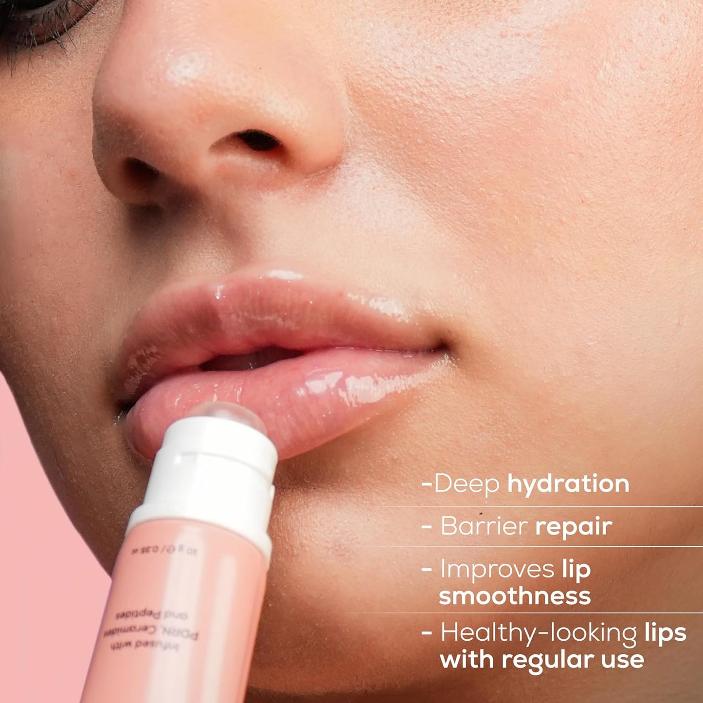 RENEE Pink Therapy PDRN Overnight Lip Repairing & Moisturising Lip Balm For Dry, Chapped Lips | Glossy Finish, Revives Lip Barrier & Improves Elasticity | With Vegan PDRN, Peptides & Ceramides | 10g