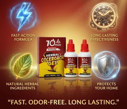 Amish C Herbal Cockroach Gel 20gm Pack of 2 |10 Minutes Result Guaranty|Removes Entire Cockroach Infestation|Powerful Cockroach Repellent For Home|100% Organic Chemical Free