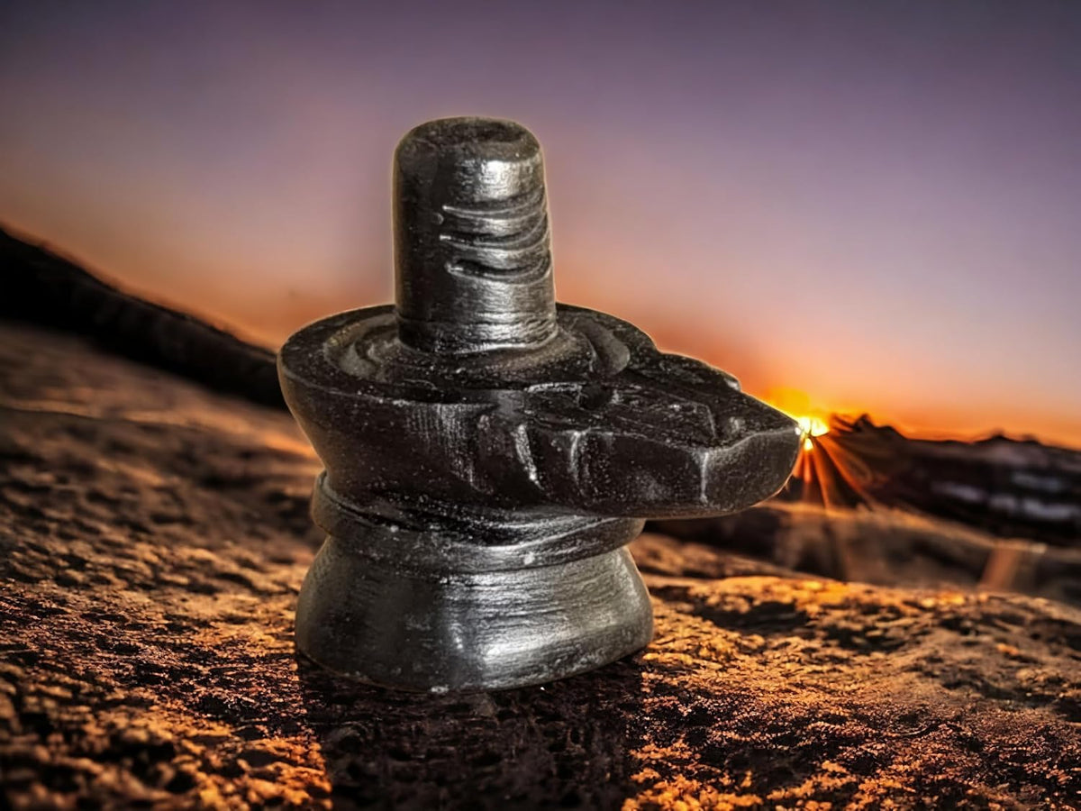 Black Marble Shiv Ling | Shiva Lingam for Home Temple | Mahadev Shankar Bholenath Shiv Ling Idol for Pooja Home Temple Mandir (2 Inch Regular Quality)