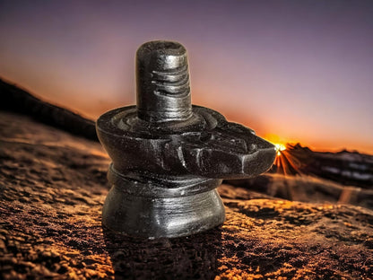 Black Marble Shiv Ling | Shiva Lingam for Home Temple | Mahadev Shankar Bholenath Shiv Ling Idol for Pooja Home Temple Mandir (2 Inch Regular Quality)