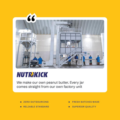 NUTRIKICK Regular Creamy Peanut Butter | High Protein Nut Spread with Vitamin E | Made with Roasted Peanuts | Healthy Breakfast Food for Gym, Kids & Weight Management
