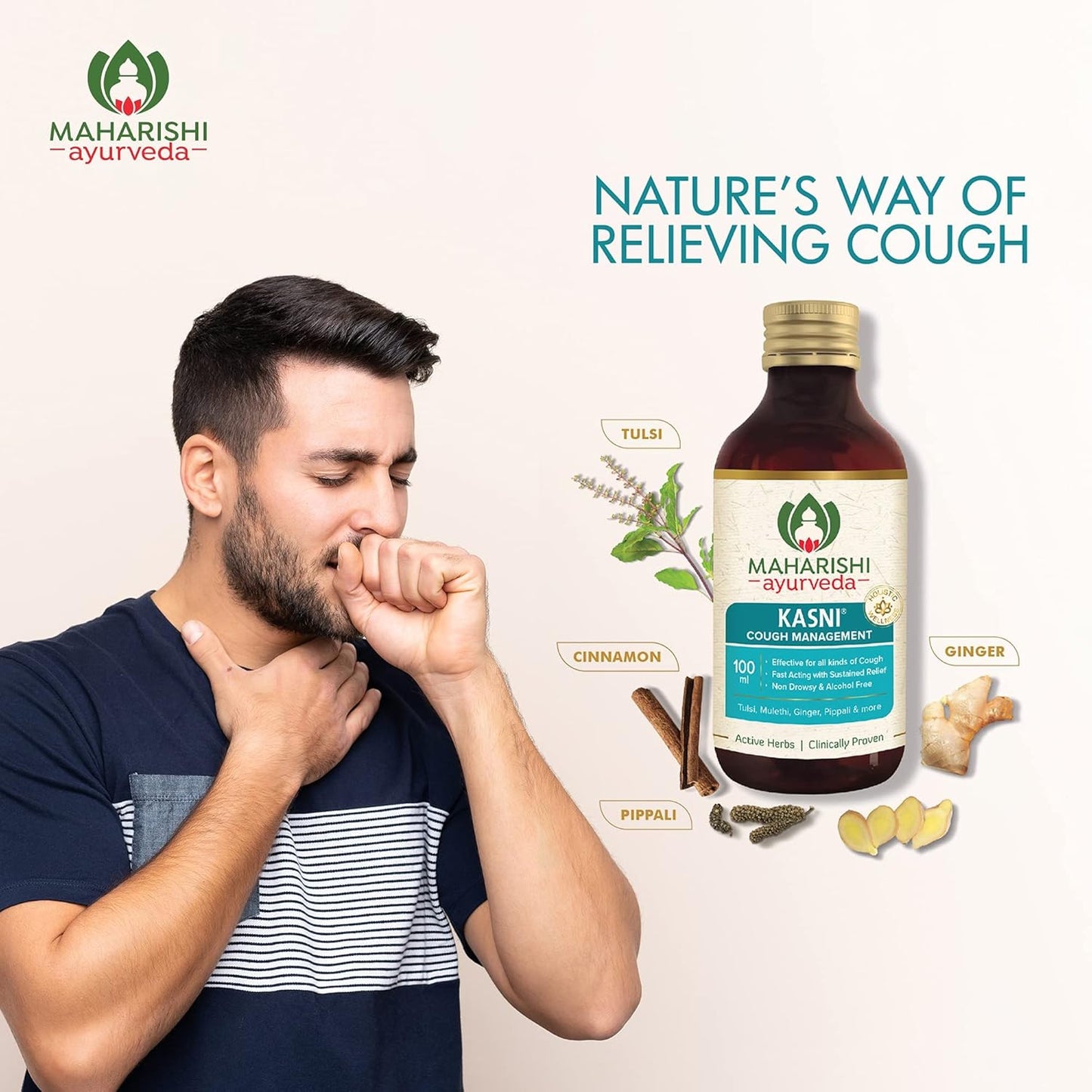 Zephivo Maharishi Ayurveda Kasni Cough Syrup with Kanth Sudha | Ayurvedic Cough Syrup | For All Types Of Cough & Chronic Cough | Non-Drowsy | Non- Habit Forming| Non-alcoholic
