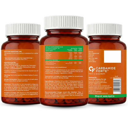 Three bottles of Carbamide Forte on a white background