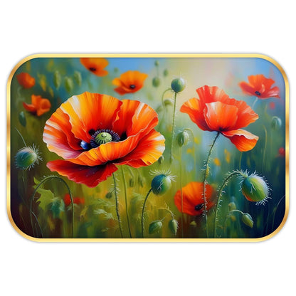Beautiful flower modern art Premium Sparkle Lamination Finished Surface Golden Slim Frame 35 cm x 28 cm Large Size, For Home/Office/Hotel painting KG77