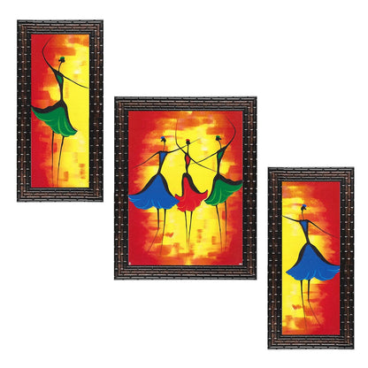 3 Pc Set Of Still Life Paintings Without Glass 5.2 X 12.5, 9.5 X 12.5, 5.2 X 12.5 Inch (6 X 13, 10.2 X 13, 6 X 13 INCH, Copper Brown)