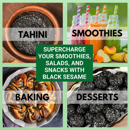 Bliss of Earth 200gm unhulled Black Sesame Seeds, Kaale Til, Fresh & Organic Fully Fiber Rich Great for Cooking & Baking