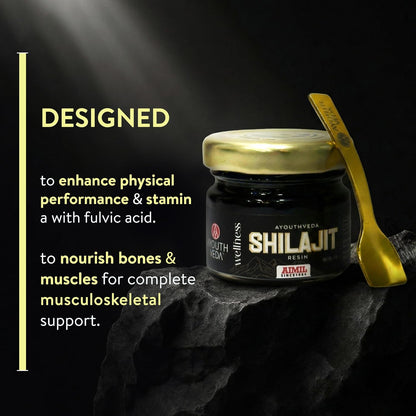 Ayouthveda Pure Himalayan Shilajit Resin | Authentic Ayurvedic Rasayana for Energy, Stamina & Vitality | Fulvic Acid–Rich | Supports Strength, Endurance & Nutrient Absorption | For Women & Men |20g