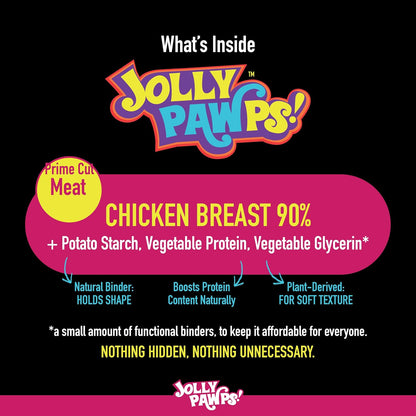 Jolly Pawps Chicken Sliced Tenders Dog Treat – 90% Prime Cut Meat, Lab Tested, Grain Free, 0% Salt or Sugar, Dog Treats for Adult Dogs & Puppies 85g