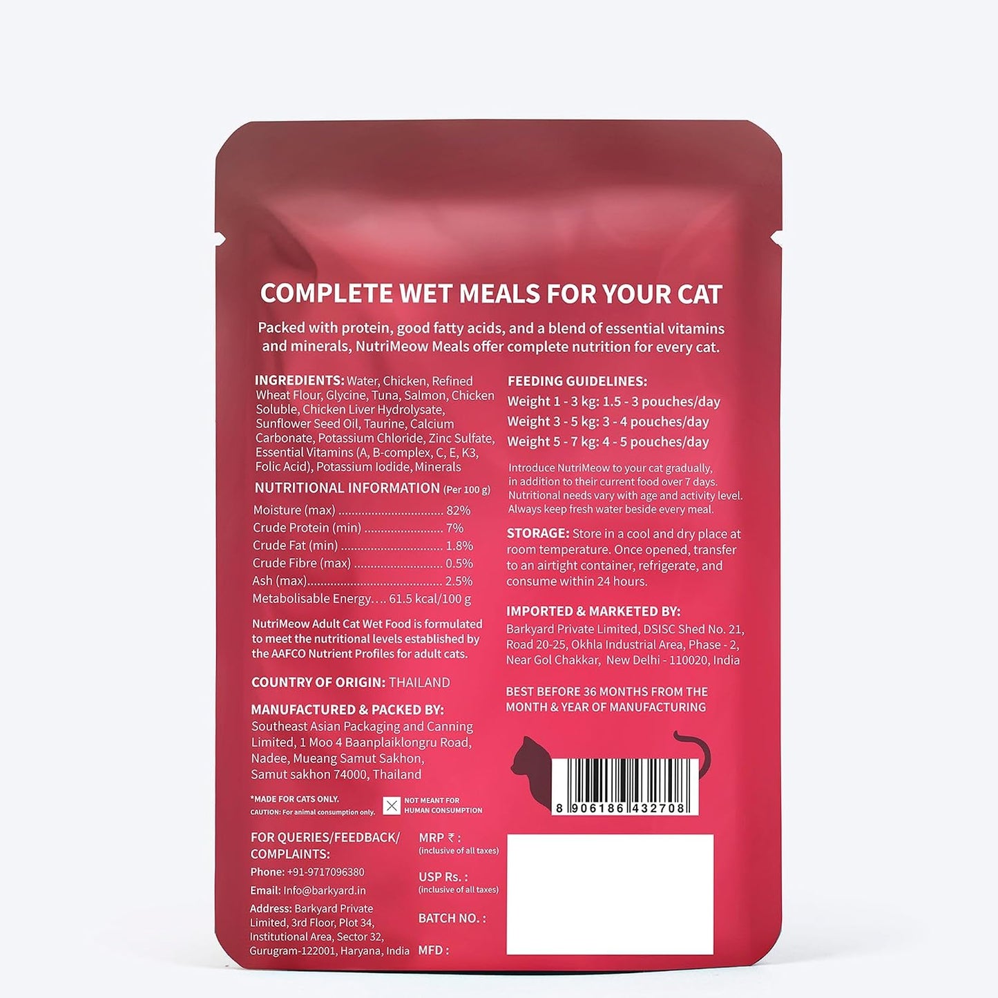 NutriMeow Chicken in Gravy Wet Cat Food for Adult Cats - 80 gm | Rich in Protein | Healthy, Nutritious & Delicious Cat Pouch | Complete Meal for Cats | Supports Active & Healthy Lifestyle