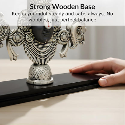 Dev Aastha  999 Silver Plated Balaji Statue | 4-Inch Divine Vastu Table Decor for Pooja Room & Prayer Room | Auspicious Lord Venkateswara Idol & Religious Gifting Item