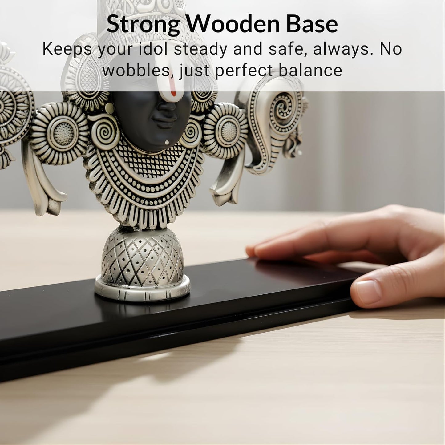 Dev Aastha 999 Silver Plated Balaji Statue | 6-Inch Lord Venkateswara Swamy Idol for Pooja Mandir & Prayer Room | Elegant Vastu Table Showpiece & Auspicious Religious Gift Idea