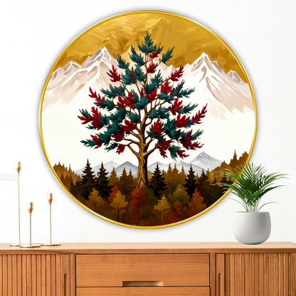 nature scenery modern art Premium Sparkle lamination Golden Slim Frame 50.8 cm x 50.8 cm Large Size, For Home/Office/Hotel painting GRL111
