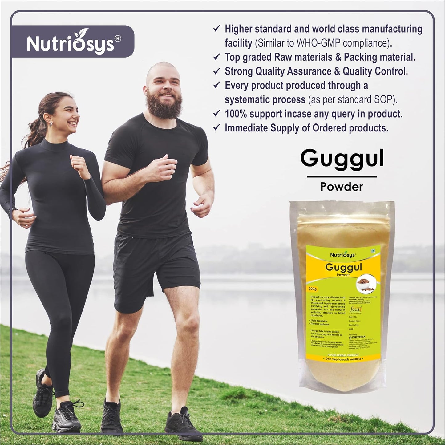 Nutriosys Guggul Powder | Natural Guggul Powder for Weight Management | Supports Healthy Cholesterol Levels | Lipid Regulator | 200Gram