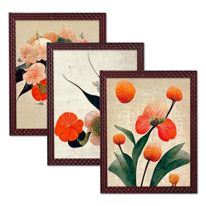 Framed Art Painting For Home, Living Room, Hall | Traditional Paintings With Frame For Home Decor (Floral D2)