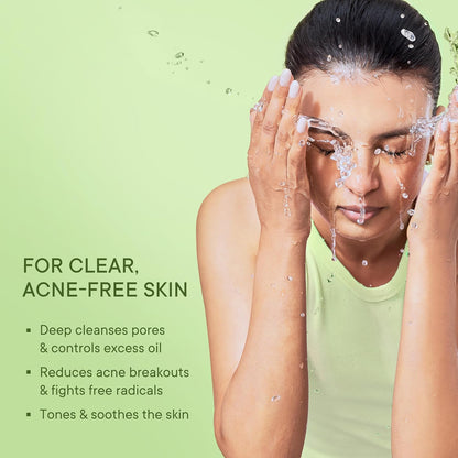 QUENCH BOTANICS Skin Detox Gel Face Wash with Matcha Green Tea Anti-Oxidants | Korean Face Wash for Oily & Acne-Prone Skin | Made in Korea (100ml)