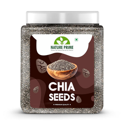Nature Prime chia seeds | Best for Weight Loss | Healthy Snacks | Non-GMO and Fibre Rich Seeds | Omega-3 Seeds for Eating