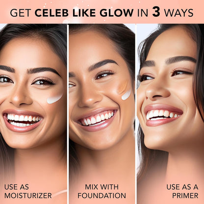 FACES CANADA Strobe Cream Mini- Peach, 18ml | Primer + Highlighter + Moisturizer | Shea Butter & Hyaluronic Acid | Intense Hydration | Flawless Radiant Dewy Skin | Illuminating & Glowing Makeup Base