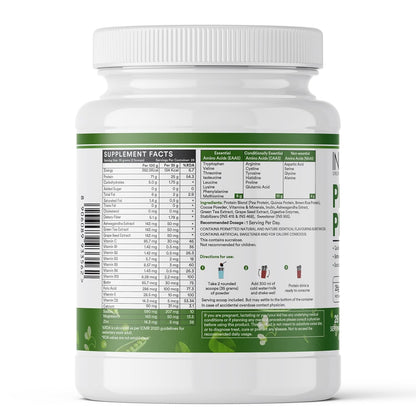 INLIFE Plant Protein Powder - Pea, Quinoa & Brown Rice - 25g Protein - Ashwagandha, Green Tea & Grape Seed Extract - Digestive Enzymes Bodybuilding Supplement (1kg, Chocolate)