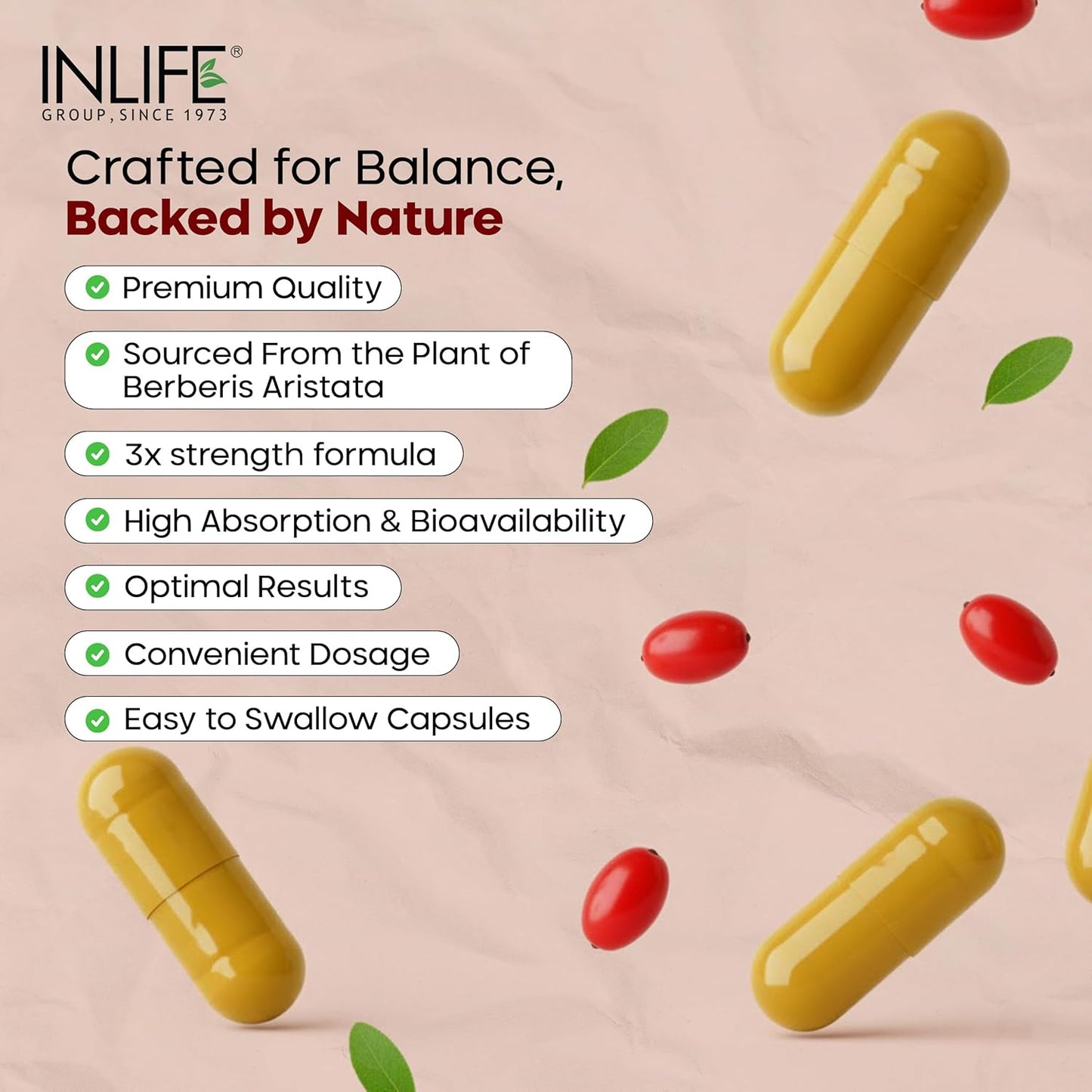 INLIFE Berberine HCL 500mg Supplements with Milk Thistle & Turmeric Extract Support for Men & Women - 60 Veg Capsules (Pack of 1, 60)