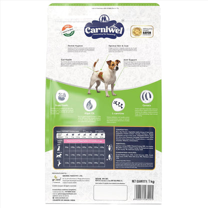 Carniwel Superfoods Puppy Dry Dog Food 1kg | 100% Vegetarian | Fresh & Natural Ingredients | Highly Palatable | GMO Free | Premium Nutrition for Small Dogs
