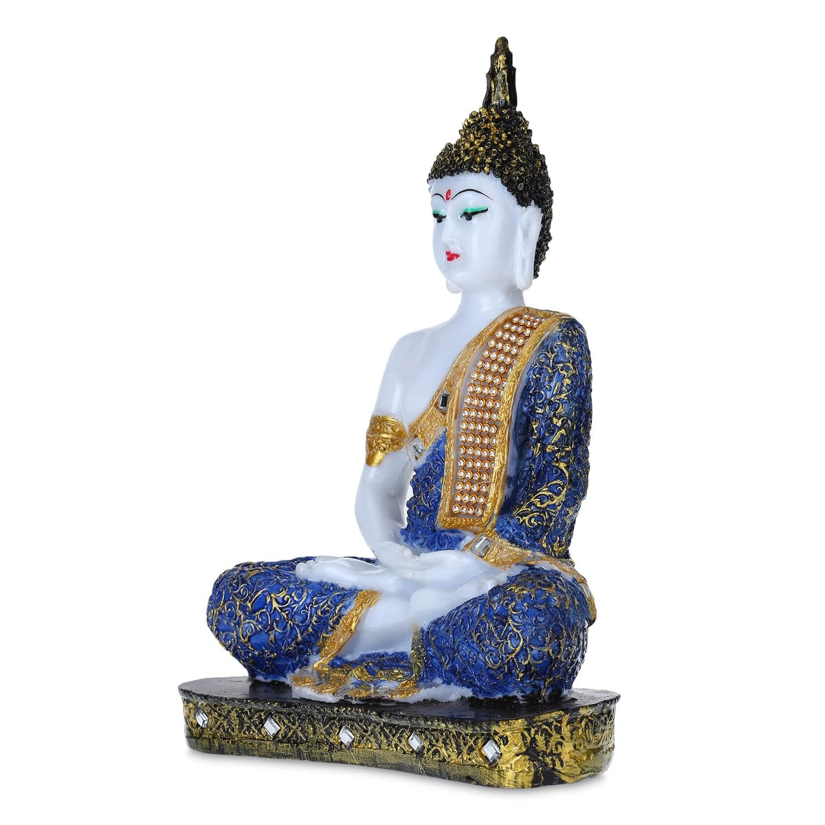 Gautam Buddha Statue for Spiritual Home Polyresin Sitting Buddha Idol Handcrafted Statue Showpiece for HomeDecor,Living Room Decoration Gift Gifting Items