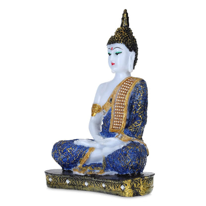 Gautam Buddha Statue for Spiritual Home Polyresin Sitting Buddha Idol Handcrafted Statue Showpiece for HomeDecor,Living Room Decoration Gift Gifting Items