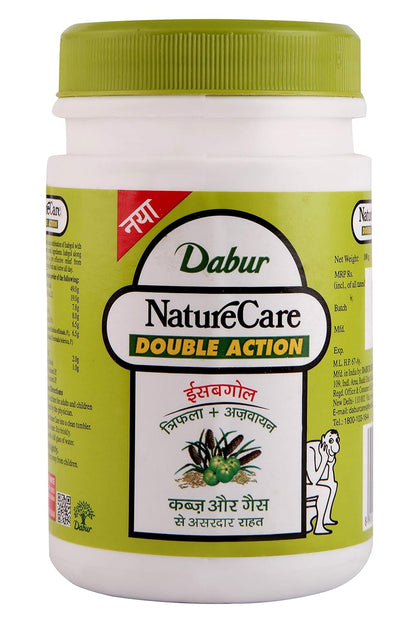 Dabur NatureCare Double Action supplement container on a white background
