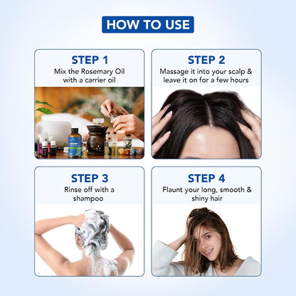 Botanic Hearth Rosemary Essential Oil for Hair Growth & Hair Fall Control | Clinically Tested 100% Pure & Natural | Strengthens, Nourishes, Promotes Thick Hair Growth | Scalp Care Treatment | 30ml