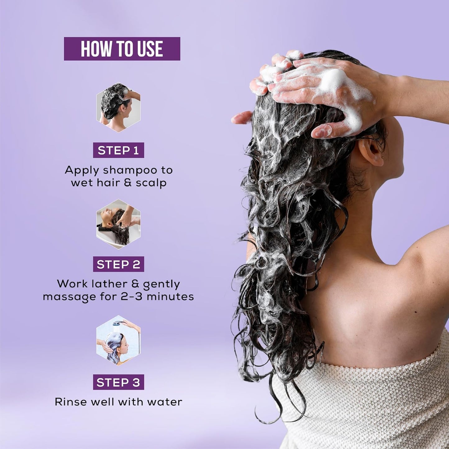 Ayouthveda Purple Rice Water & Kernel Protein Shampoo | With the Goodness of Betel Leaves & Guava Leaves | For Damage & Frizzy Hair | Helps To Restore Hair Texture (Pack of 1; 200ml)