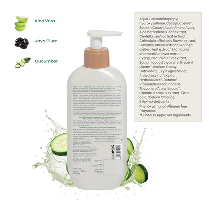 Tikitoro Kids Refreshing Body Wash | Pediatrician Approved | Deeply Cleanses, Hydrates & Refreshes Skin | Cucumber, Java Plum, Vitamin C & Aloe Vera | No Parabens & Sulphates, Age 4+ years (300ml)