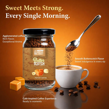 The Beanster Company Butterscotch Flavoured Instant Coffee, 50g