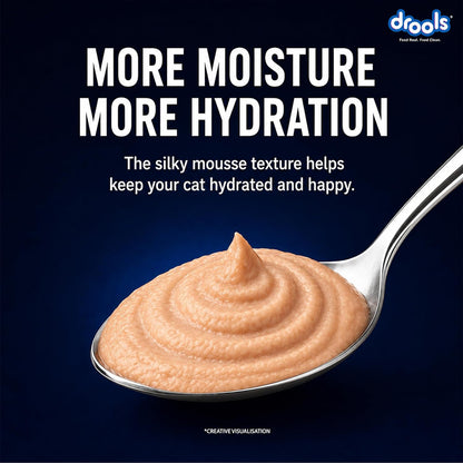 Drools Adult Cat Wet Mousse 80g Pack of 5, 400g | Chicken Flavour | Rich in Protein | Promotes Hydration & Easy to Digest| No Artificial Flavours | Packed with Essential Vitamins & Antioxidants