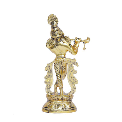 KridayKraft Lord Krishna Metal Statue,Krishna Murti Playing Flute for Temple Pooja,Decor Your Home,Office & Gift Your Relatives,Showpiece Figurines,Religious Idol,Gift Article...