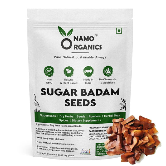 Namo Organics - Sugar badam seeds for diabetes - 250 Gm - Kadwa Bitter Almonds - Mahogany Seeds