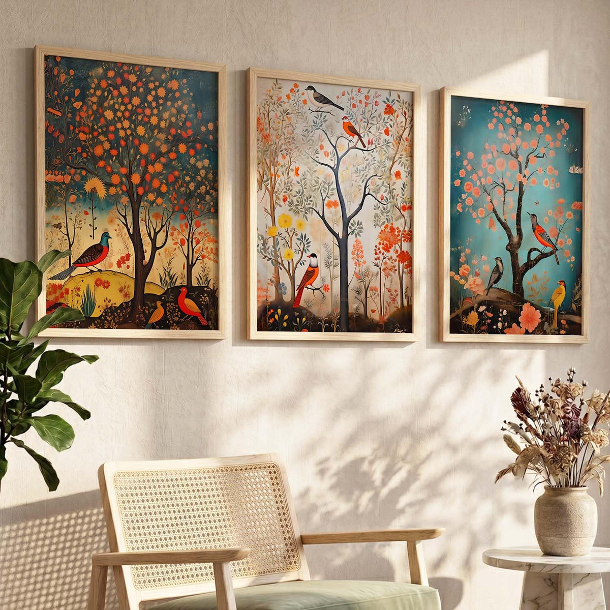 Premium Digital Painting with Frame for Home Decor - Painting for Living Room Bedroom Office Room Decor - Painting for Wall Decoration - Pack of 3 (Modern Art Painting, Design01, 10X13 inch)