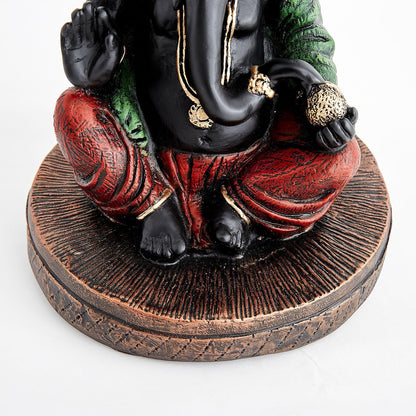 Black Ganesha Idol, Lord Ganesh Statue & Ganpati Murti for Home Decor, Pooja Room, Home Temple, Living Room, Office Desk, Spiritual Showpiece & Festive Decoration