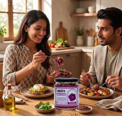 MAVI's Original Sauerkraut| Organic Cabbage & Ingredients| Gut friendly | 100% Natural & Vegan| No Preservatives | No Artificial Flavour or Colour | 200g (Pack of 1)
