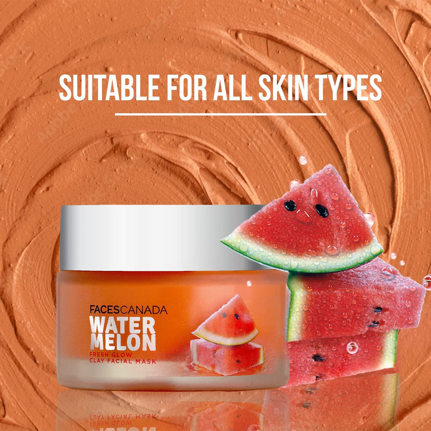 FACESCANADA Watermelon Fresh Glowy Clay Facial Mask, 50g | Watermelon Extract & Bentonite Clay | Deep Pore Cleansing | Soft, Smooth & Hydrated Skin | Youthful Glow | For All Skin Types | Vegan