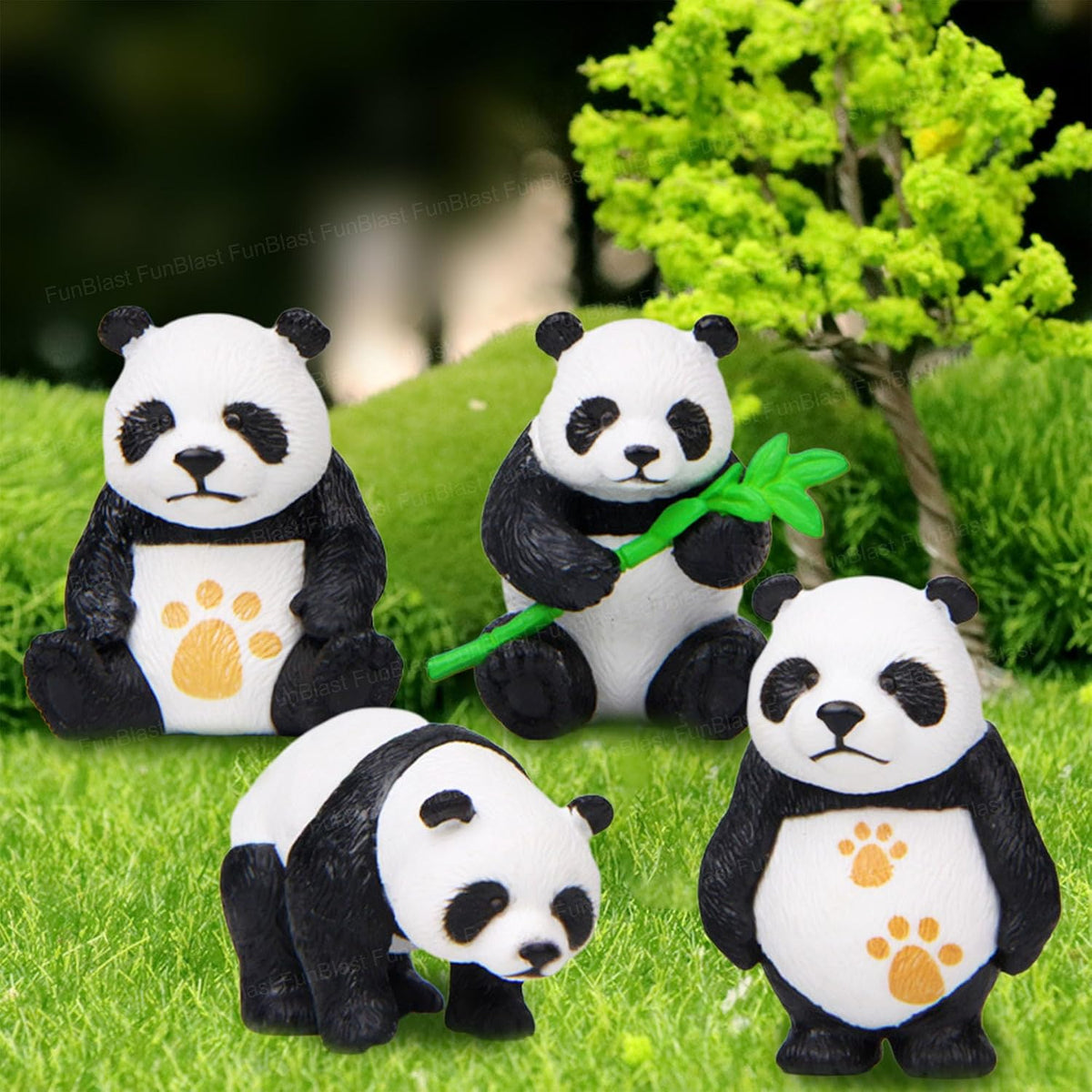 Panda Miniature Figurines - Decorative Showpiece, Gift for Him/Her, Diwali Deepwali New Year Home Decor, Bedroom, Living Room, Office, Table, Car Dashboard (Style-D)