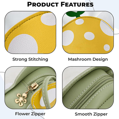 BEMBIKA Kids Sling Bag – Trendy Mini Crossbody Sling Backpack for Boys & Girls, Colorful PU Shoulder Bag -(1–5 Years | Yellow Flower Design)