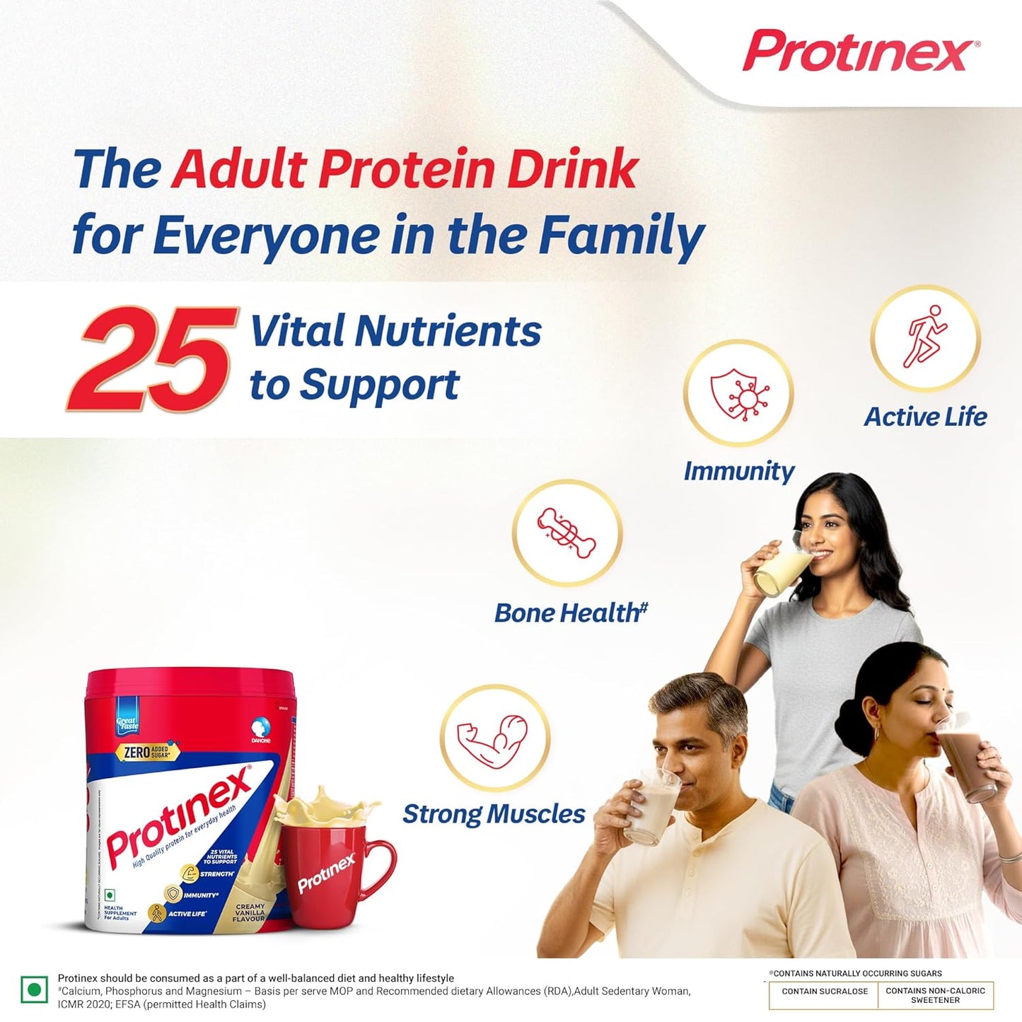 Protinex Creamy Vanilla, 400g | Get 40% daily protein requirement for strong muscles when prepared with 200ml milk | High Protein | Zero Added Sugar | Nutritional Drink for Men and Women