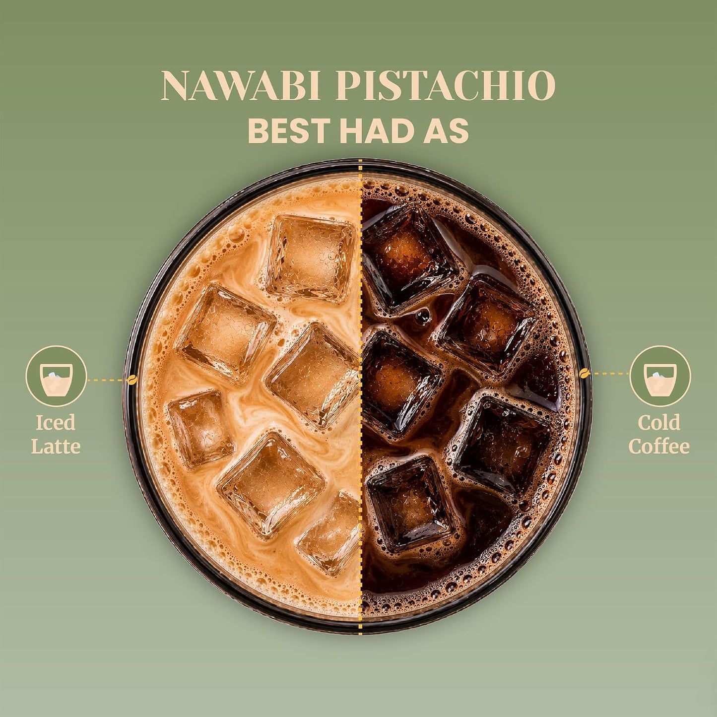 Impulse Coffees Nawabi Pistachio Instant Coffee Powder | Pistachio Flavour, Freeze-Dried Arabica, Smooth Taste, Rich Aroma | 50g