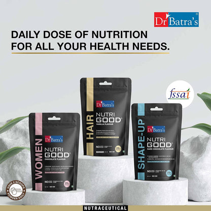 Dr Batra’s Nutrigood Hair Protein Powder 500g Vanilla with Brahmi, Biotin, Collagen & Keratin | Supplement for Hair Fall Control, Hair Growth, Stronger Thicker Hair & Scalp Nourishment | For Men & Women