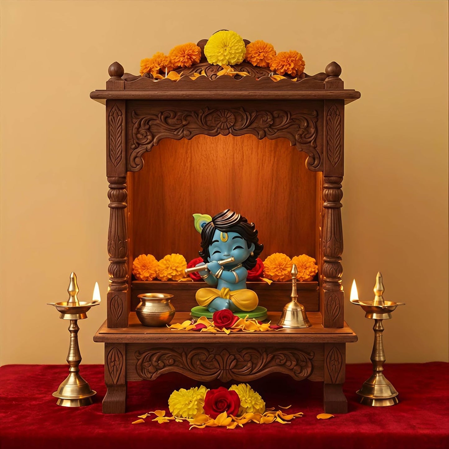 Rudjap Bal Roop Idol Laddu Gopal Lord Krishna 2.5 Inch Murti – Resin Krishna Statue for Car Dashboard, Home Temple & Office Desk Decor, Spiritual Showpiece for Pooja, Festive Gift & Home Decoration