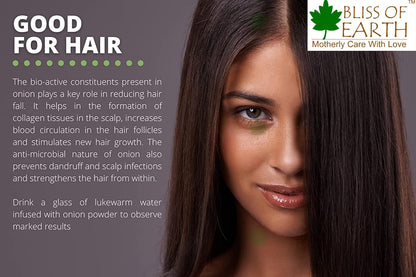 Bliss Of Earth 500Gm Natural White Onion Powder, Dehydrated, Good For Cooking & Hair Growth