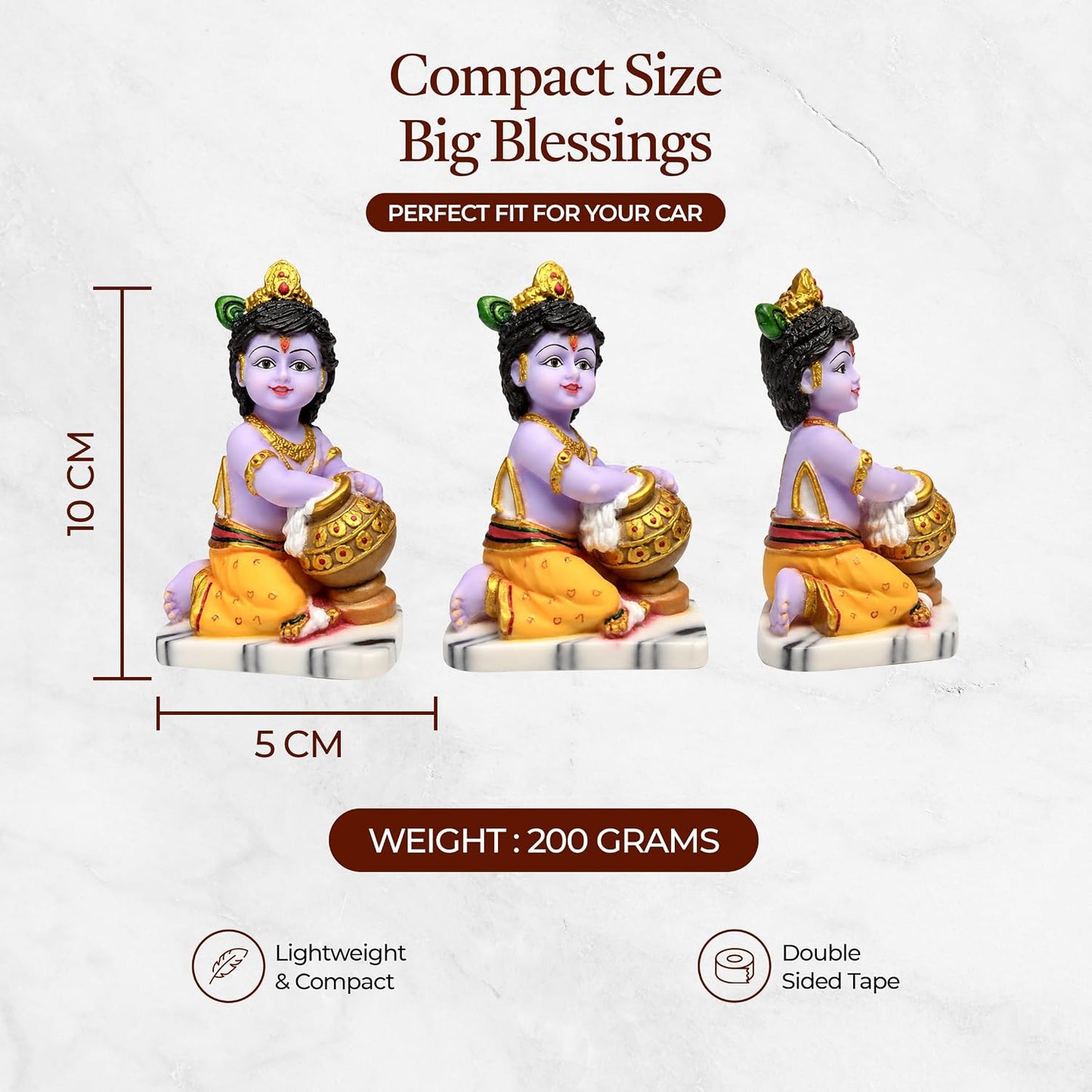 UNOVATE Krishna Makhan Chor Statue | Home Temple | Janmashtmi | Purple
