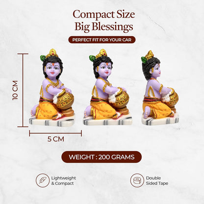 UNOVATE Krishna Makhan Chor Statue | Home Temple | Janmashtmi | Purple