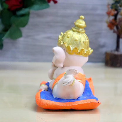 Bal Ganesha on Book with Modak, Decorative Showpiece Gift Item Best for Home & Office Decor, Car Dashboard and Corporate Gift Items (Book Ganesh)