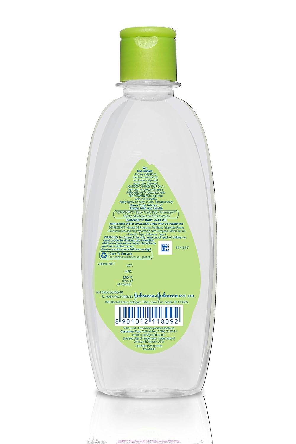 Johnson's & Johnson Baby Hair Oil 200Ml