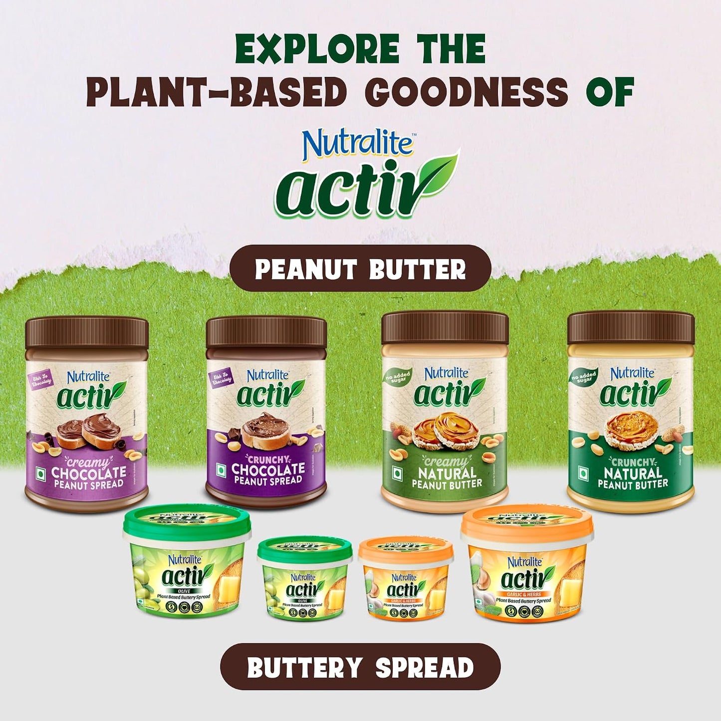 Nutralite Activ Peanut Spread – Chocolate Creamy with 20g protein per 100g, No preservatives, Gluten free, Zero trans-fat, High Dietary Fibre, With dark choco chips, 1kg Jar